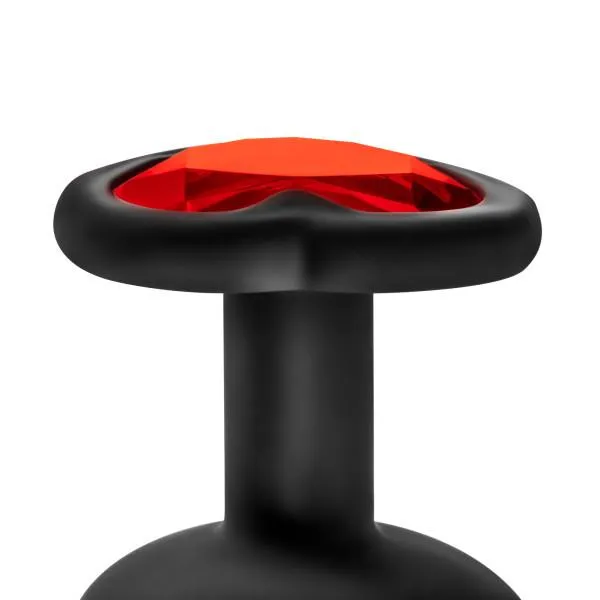 Blush Anal Bling Plugs Training Kit Black With Red Gems Blush Anal Bling Plugs Training Kit Black With Red Gems
