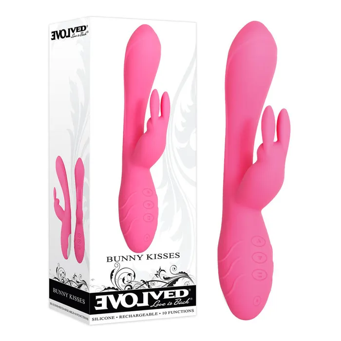 Evolved Vibrators Evolved Bunny Kisses Pink 20 cm USB Rechargeable Rabbit Vibrator Evolved Vibrators Evolved Bunny Kisses Pink 20 cm USB Rechargeable Rabbit Vibrator
