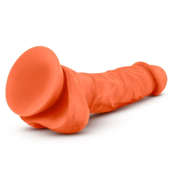 Female Sex Toys Blush Novelties Neo Elite 75 Silicone Dual Density Cock with Balls Neon Orange