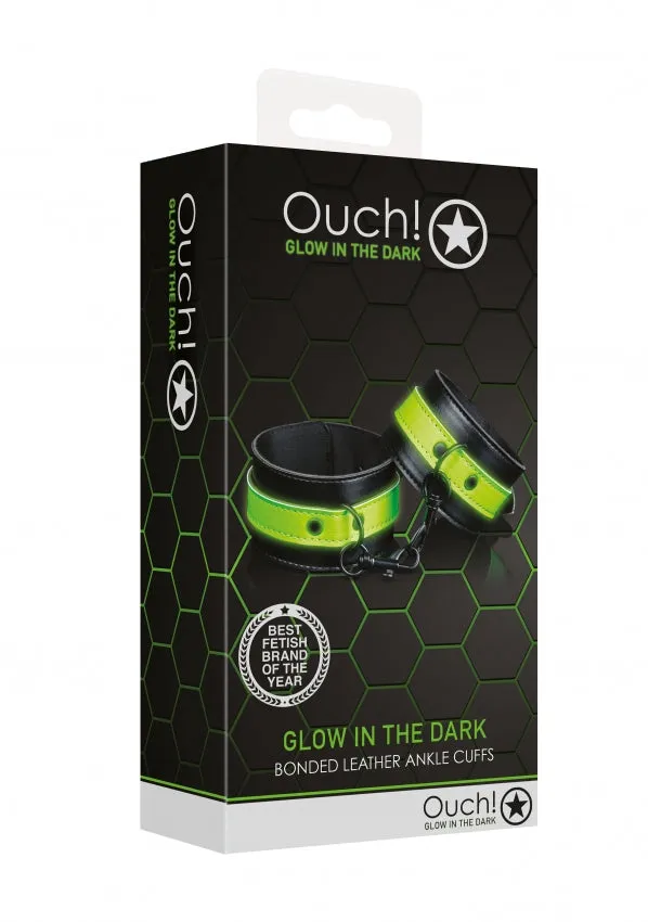 Female Sex Toys Ouch Glow in the Dark Handcuffs Green Shots Toys