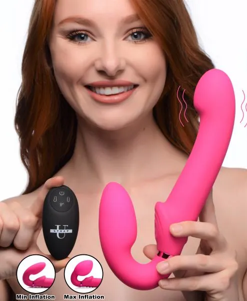 Female Sex Toys Strap U 10x Remote Control Ergo Fit G Pulse Inflatable And Vibrating Strapless Strap On Pink Female Sex Toys Strap U 10x Remote Control Ergo Fit G Pulse Inflatable And Vibrating Strapless Strap On Pink
