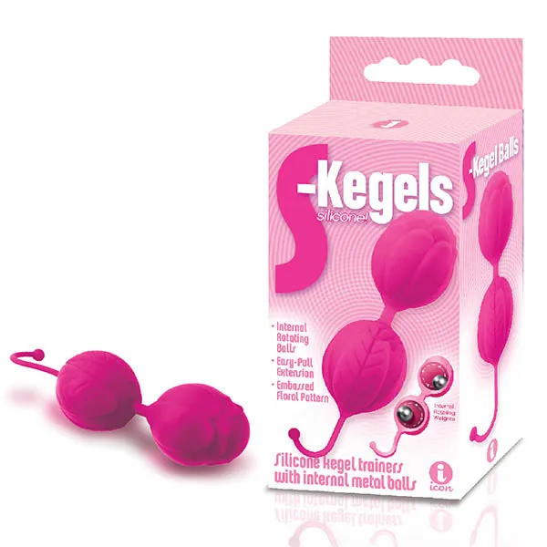 Icon Brands Female Sex Toys The 9s SKegels Pink Silicone Kegel Balls