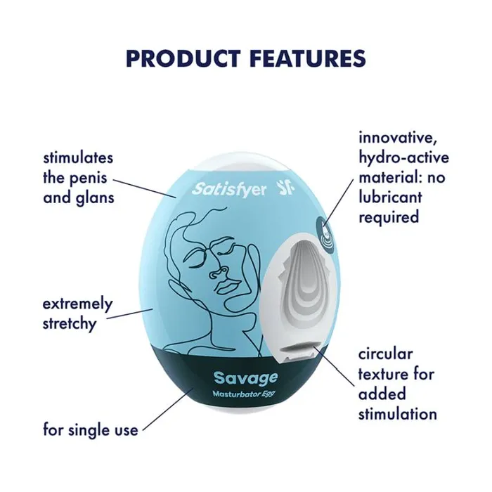 Male Sex Toys Satisfyer Masturbator Egg Savage