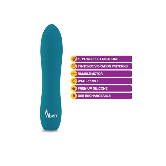 Rumble Motor Rechargeable Bullet Vivacious Ocean Viben Female Sex Toys