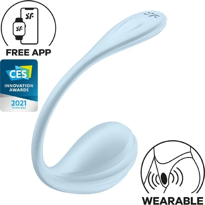 Satisfyer Vibrators Wearable App Connect Vibrator Smooth Petal Blue