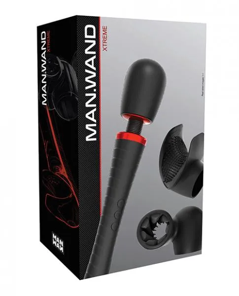 Vibrators Dorcel Man Wand Xtreme With 2 Attachments Black