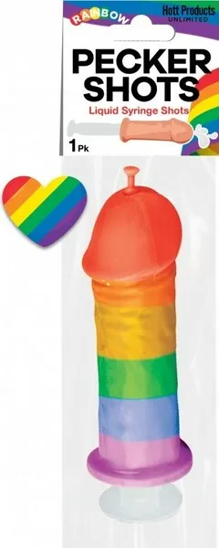 Vibrators Hott Products Unlimited Pecker Shots Liquid Syringe Rainbow