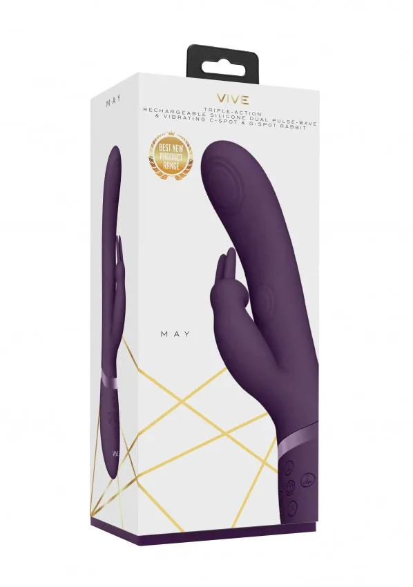 VIVE Dual PulseWave Vibrating Cspot GSpot Rabbit May Purple Shots Toys Vibrators VIVE Dual PulseWave Vibrating Cspot GSpot Rabbit May Purple Shots Toys Vibrators