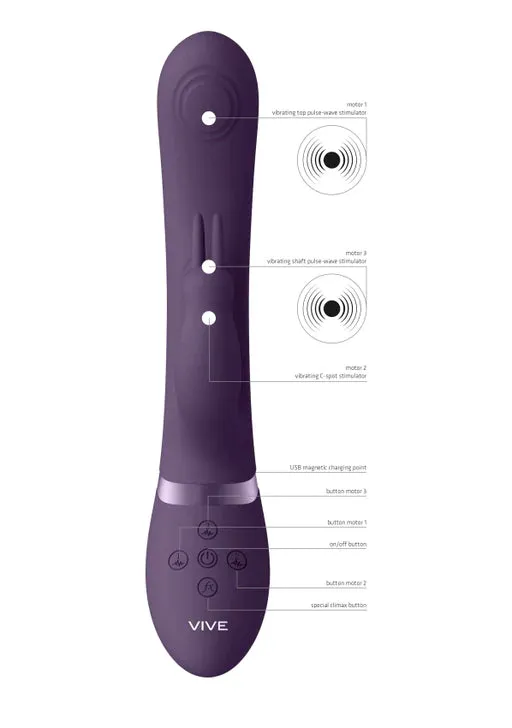 VIVE Dual PulseWave Vibrating Cspot GSpot Rabbit May Purple Shots Toys Vibrators