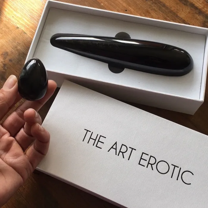 Dildos LIBERTY BLACK OBSIDIAN YONI EGG AND CRYSTAL DILDO CLASSIC YONI WAND SET FOR SEXUAL HEALING thearterotic