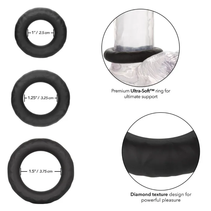 Link Up UltraSoft Supreme Cock Ring Set California Exotic Male Sex Toys