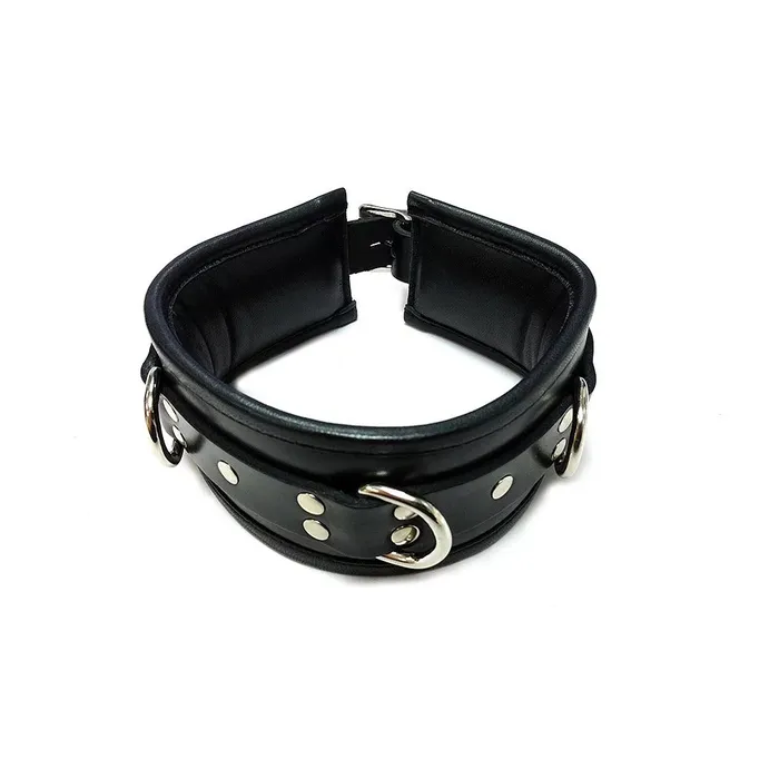 Rouge Garments Restraints Black Leather Padded Collar