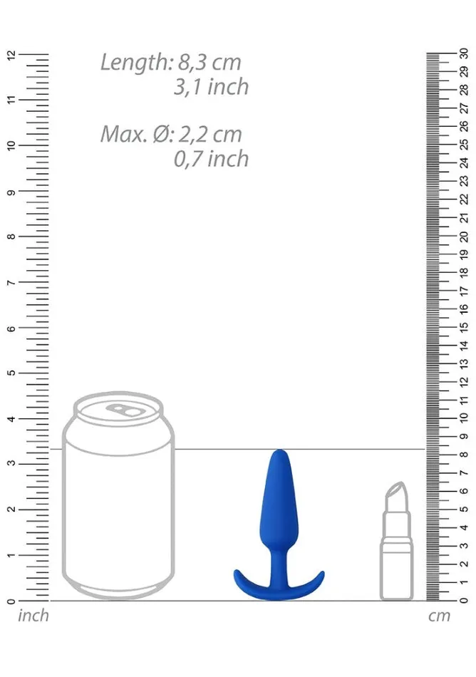 Shots Toys Anal Beginners Size Slim Butt Plug Blue Shots Toys Anal Beginners Size Slim Butt Plug Blue