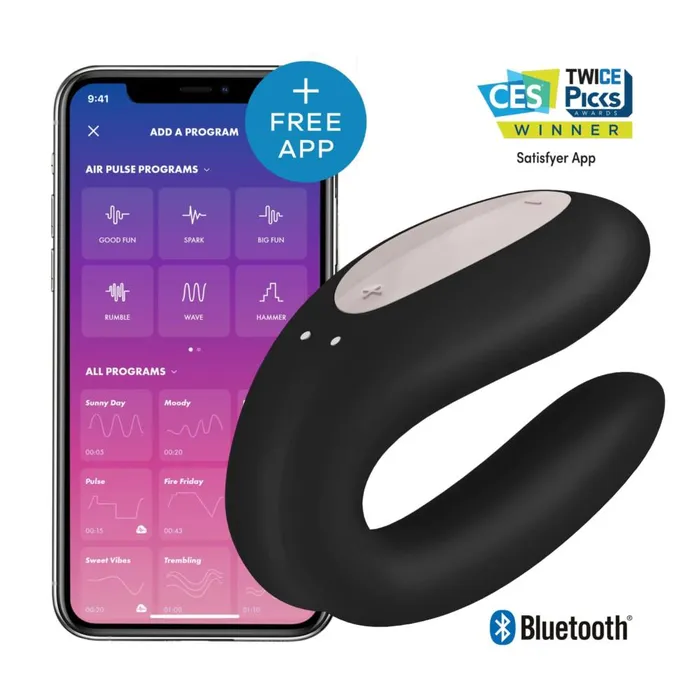 Vibrators Vibrator for couples Satisfyer Double Joy black with App Satisfyer Vibrators Vibrator for couples Satisfyer Double Joy black with App Satisfyer