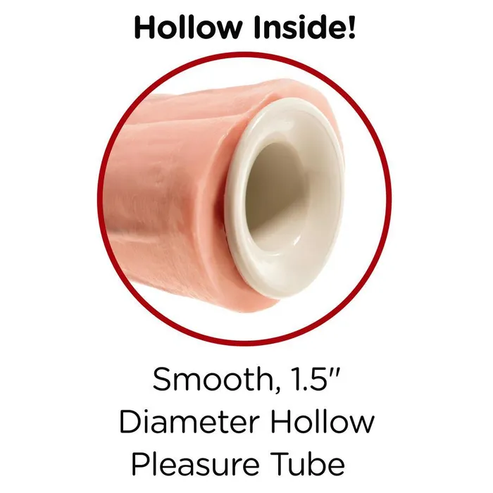 King Cock 11 Inch Flesh Two Cocks One Hole Hollow StrapOn PipeDream Dildos