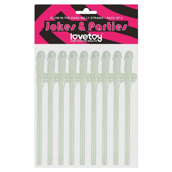 Lovetoy Dildos Lovetoy Pack Of 9 Willy Straws Glow In The Dark
