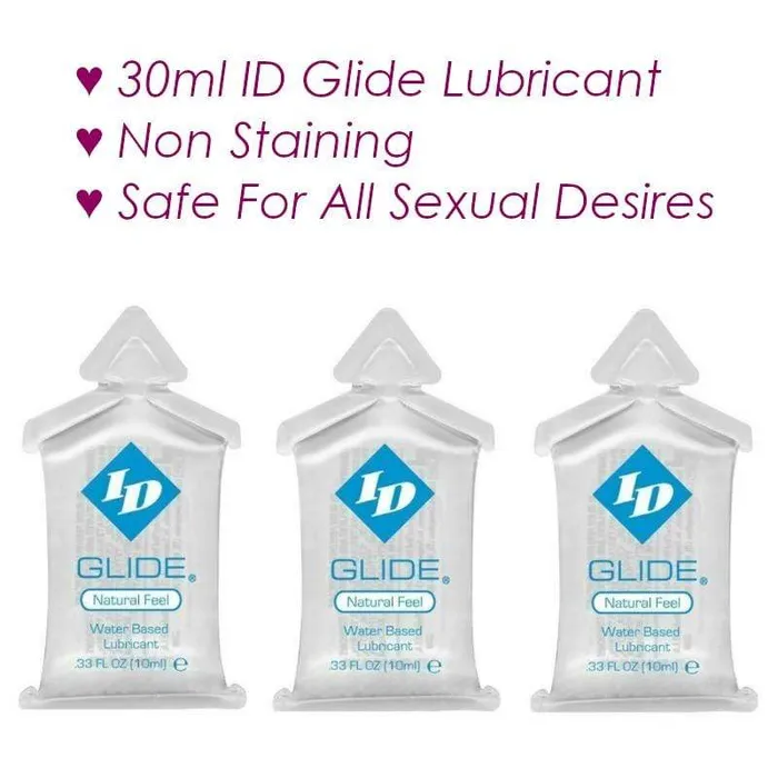 30ml ID Glide Lubricant WaterBased Hypoallergenic Lube 3x 10ml Pillows ID Lubricants Lubricants 30ml ID Glide Lubricant WaterBased Hypoallergenic Lube 3x 10ml Pillows ID Lubricants Lubricants