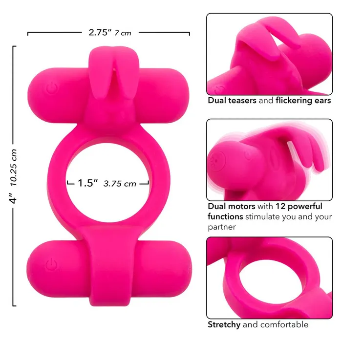 CalExotics Silicone Rechargeable Rockin Rabbit Penis Ring iloveexcitement Male Sex Toys