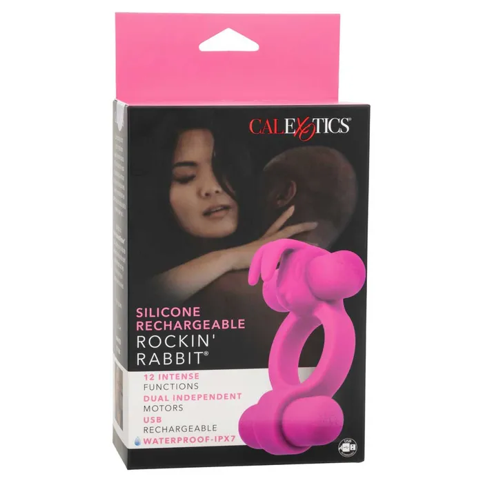CalExotics Silicone Rechargeable Rockin Rabbit Penis Ring iloveexcitement Male Sex Toys