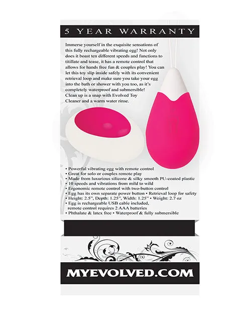 Evolved Novelties INC Vibrators Evolved Remote Control Egg Pink
