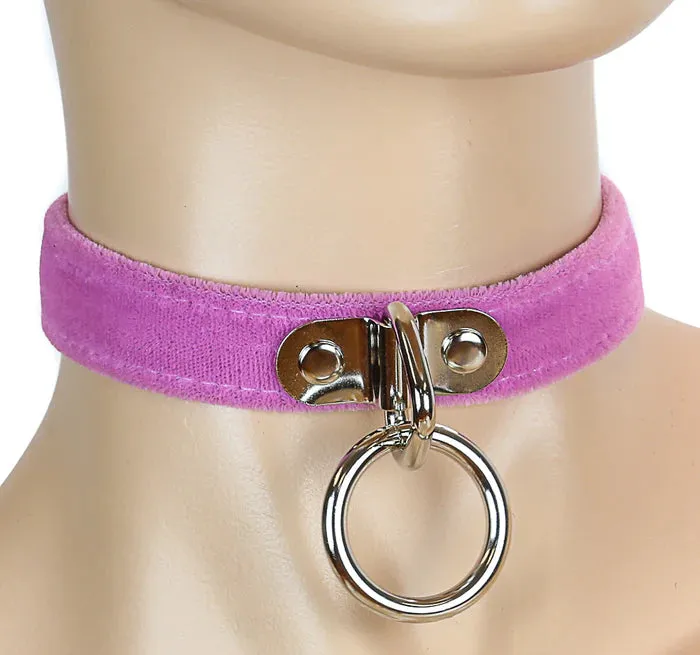 Funkplus Couples Velvet Choker With 1 Bondage Ring