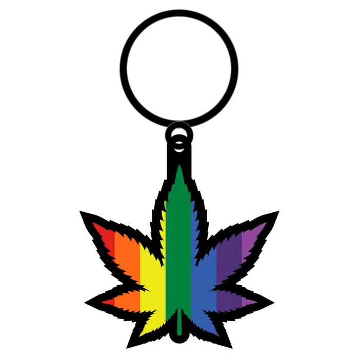 iloveexcitement Anal Wood Rocket Rainbow Leaf Keychain