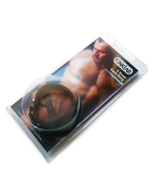 Kinklab Male Sex Toys Kinklab Leather 3 Snap Cock Ring