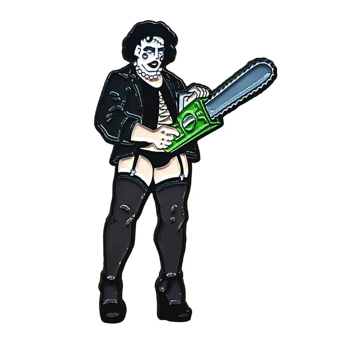 Vibrators Geeky and Kinky Geeky and Kinky Rocky Chainsaw Face Enamel Pin