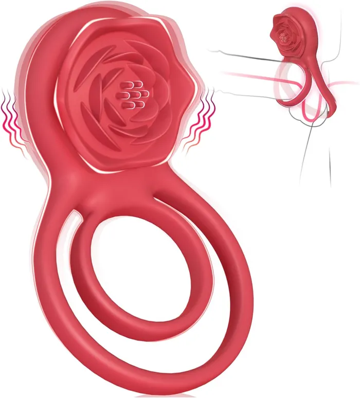 MOVGANI Couples Vibrating Cock Ring with Rose Clitoral Stimulator Pleasure Penis Ring Vibrator Couples Adult Sex Toys for Men Women 7 Vibrations Male Couple Sex Toy Light Rose MOVGANI Couples Vibrating Cock Ring with Rose Clitoral Stimulator Pleasure Penis Ring Vibrator Couples Adult Sex Toys for Men Women 7 Vibrations Male Couple Sex Toy Light Rose