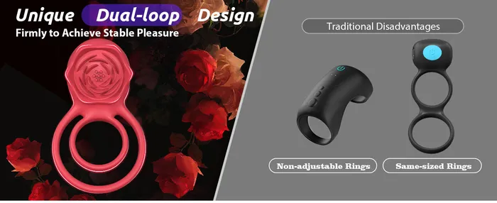 MOVGANI Couples Vibrating Cock Ring with Rose Clitoral Stimulator Pleasure Penis Ring Vibrator Couples Adult Sex Toys for Men Women 7 Vibrations Male Couple Sex Toy Light Rose MOVGANI Couples Vibrating Cock Ring with Rose Clitoral Stimulator Pleasure Penis Ring Vibrator Couples Adult Sex Toys for Men Women 7 Vibrations Male Couple Sex Toy Light Rose