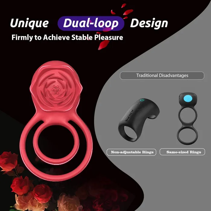 MOVGANI Couples Vibrating Cock Ring with Rose Clitoral Stimulator Pleasure Penis Ring Vibrator Couples Adult Sex Toys for Men Women 7 Vibrations Male Couple Sex Toy Light Rose MOVGANI Couples Vibrating Cock Ring with Rose Clitoral Stimulator Pleasure Penis Ring Vibrator Couples Adult Sex Toys for Men Women 7 Vibrations Male Couple Sex Toy Light Rose