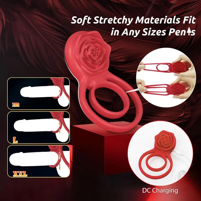 MOVGANI Couples Vibrating Cock Ring with Rose Clitoral Stimulator Pleasure Penis Ring Vibrator Couples Adult Sex Toys for Men Women 7 Vibrations Male Couple Sex Toy Light Rose MOVGANI Couples Vibrating Cock Ring with Rose Clitoral Stimulator Pleasure Penis Ring Vibrator Couples Adult Sex Toys for Men Women 7 Vibrations Male Couple Sex Toy Light Rose