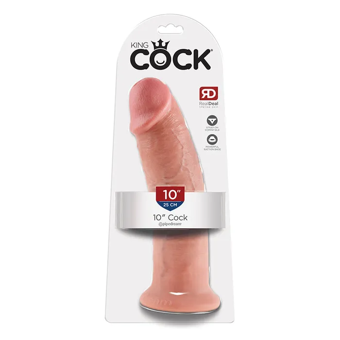 Nalpac Female Sex Toys Pipedream King Cock 10 in Cock Realistic Dildo With Suction Cup Beige