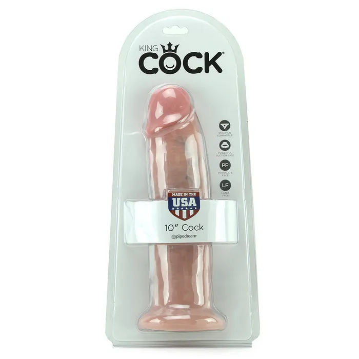 Nalpac Female Sex Toys Pipedream King Cock 10 in Cock Realistic Dildo With Suction Cup Beige
