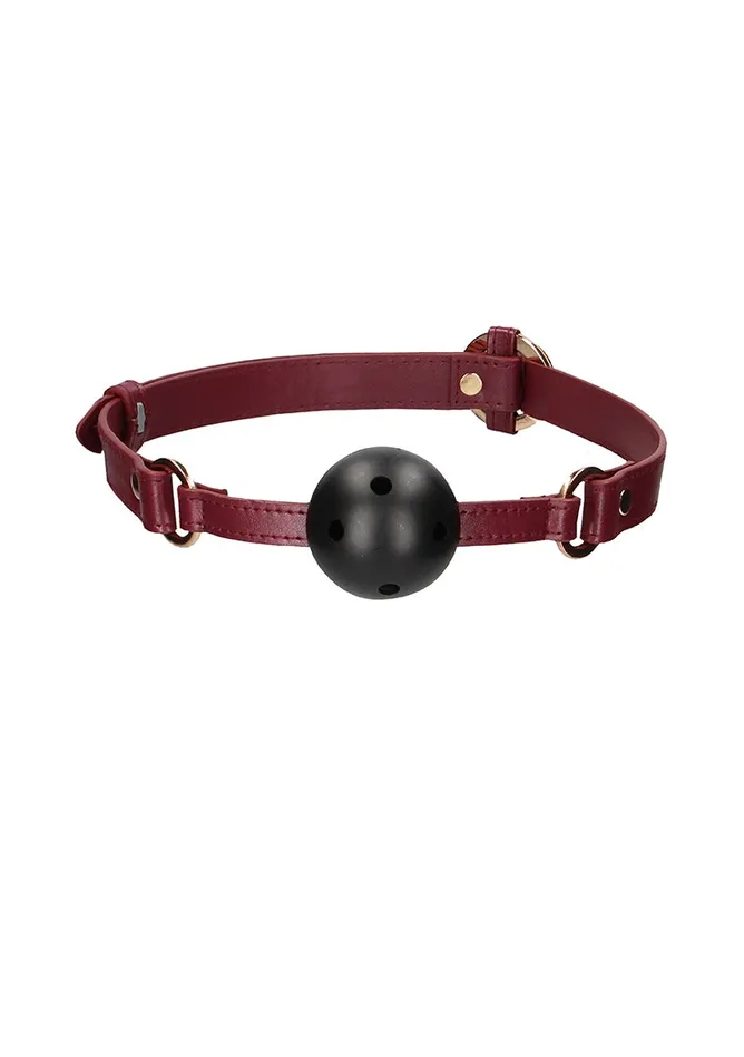 Shots America Couples Ouch Halo Breathable Ball Gag Burgundy