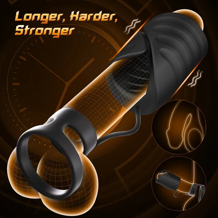 Sohimi Male Sex Toys 4 in 1 App Control Vibration and Pulsing Penis Trainer Male toy with Cock Ring