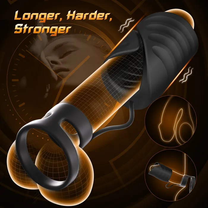 Sohimi Male Sex Toys 4 in 1 App Control Vibration and Pulsing Penis Trainer Male toy with Cock Ring
