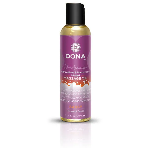 Couples System JO Dona Scented Massage Oil Sassy Aroma Tropical Tease 4 oz