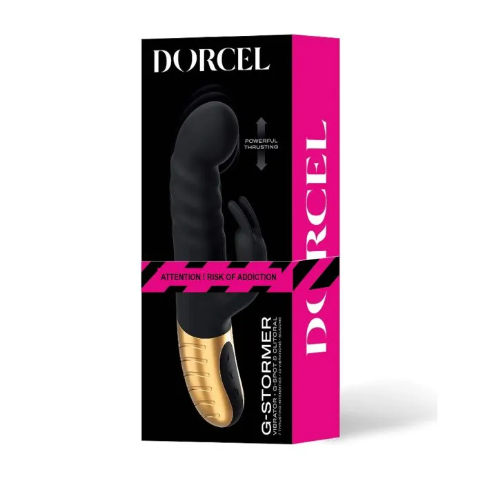 Dorcel Vibrators Dorcel GStormer Thrusting G Spot Rabbit BlackGold