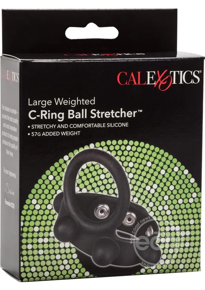 Large Weighted CRing Ball Stretcher Silicone Cockring Black Cal Exotics Male Sex Toys Large Weighted CRing Ball Stretcher Silicone Cockring Black Cal Exotics Male Sex Toys