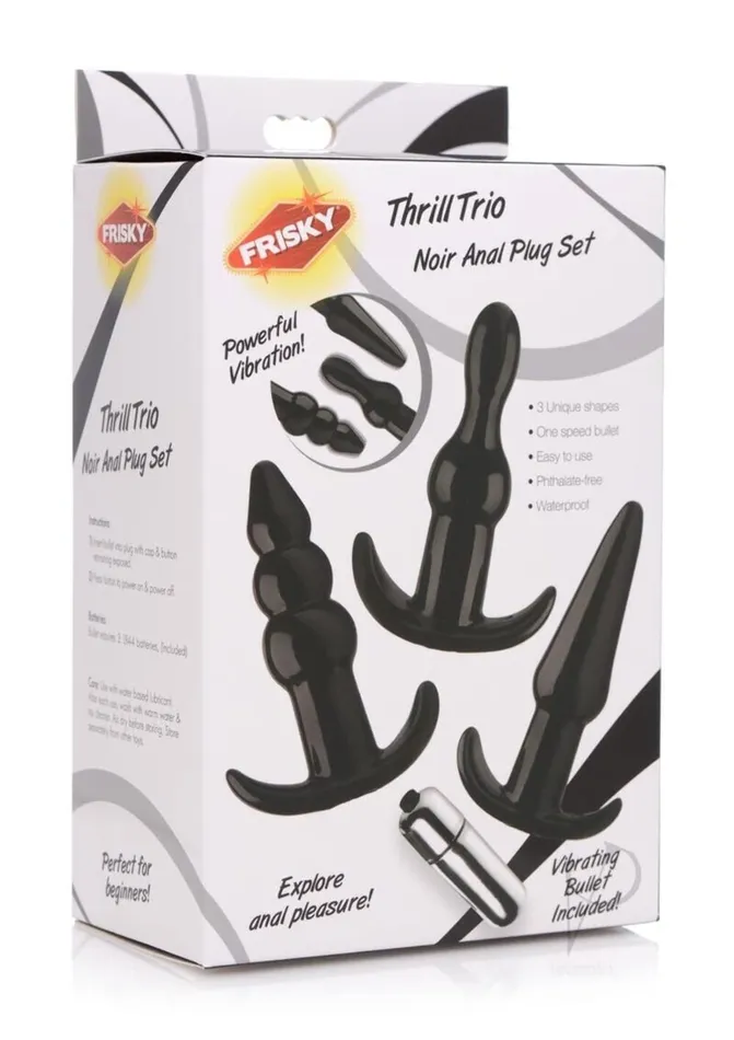 Anal Frisky Frisky Thrill Trio Anal Plug Set Black
