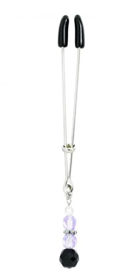 Anal Spartacus Spartacus Beaded Clit Clamp With Tweezer Tip Purple