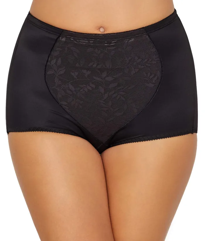 Bali Tummy Panel Firm Control Brief 2Pack 3Xl Jacquard Black Bali Anal