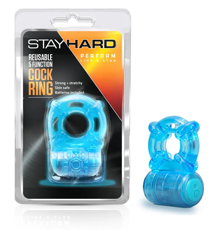 Blush Novelties Vibrators Cockring Vibrating Reuseable Blue