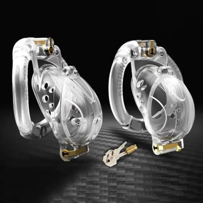 CHASTITY CAGE CO Double Lock Detachable Plastic Chastity Cage Male Sex Toys