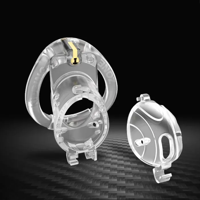 CHASTITY CAGE CO Double Lock Detachable Plastic Chastity Cage Male Sex Toys