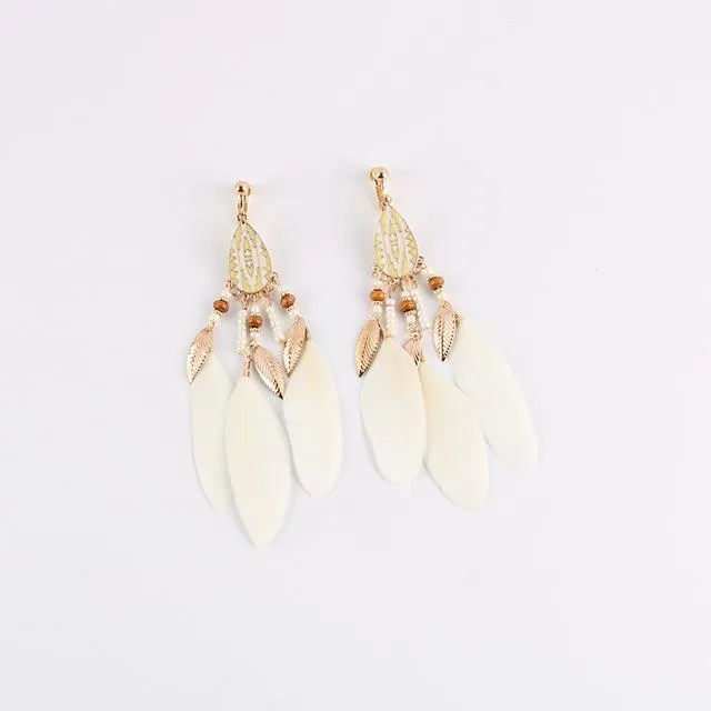CHASTITY CAGE CO Female Sex Toys Bohemian Feather Clip on Earrings CHASTITY CAGE CO Female Sex Toys Bohemian Feather Clip on Earrings