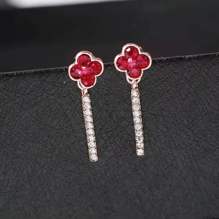 CHASTITY CAGE CO Female Sex Toys Clover Dangle Clip On Earrings CHASTITY CAGE CO Female Sex Toys Clover Dangle Clip On Earrings