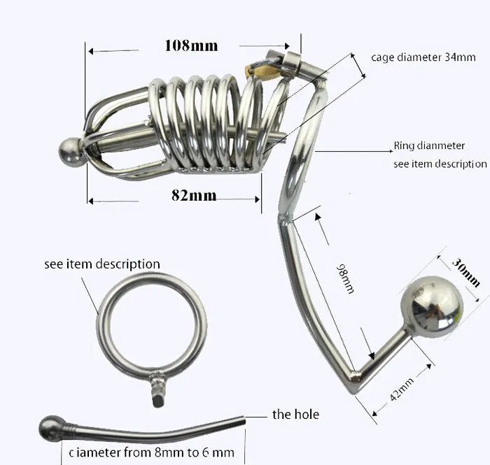 CHASTITY CAGE CO Male Sex Toys Condemned Penetration Cage with Anal Insertion