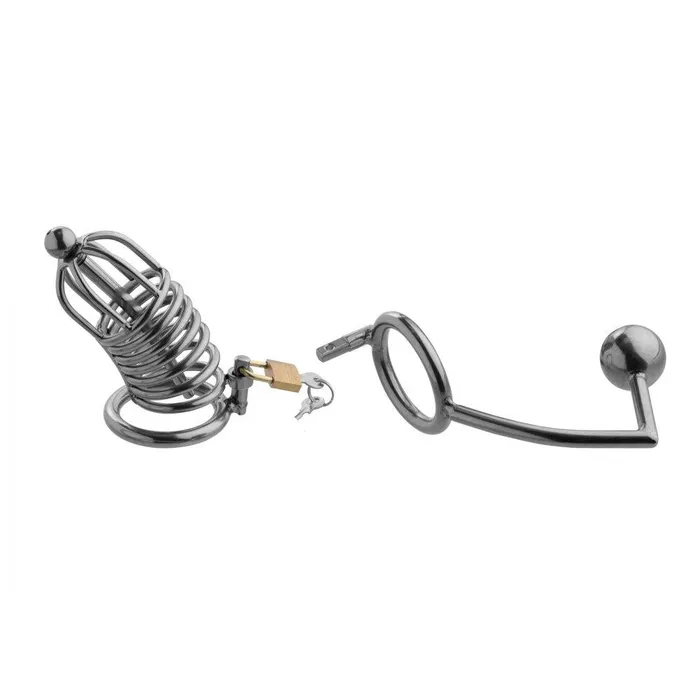 CHASTITY CAGE CO Male Sex Toys Condemned Penetration Cage with Anal Insertion